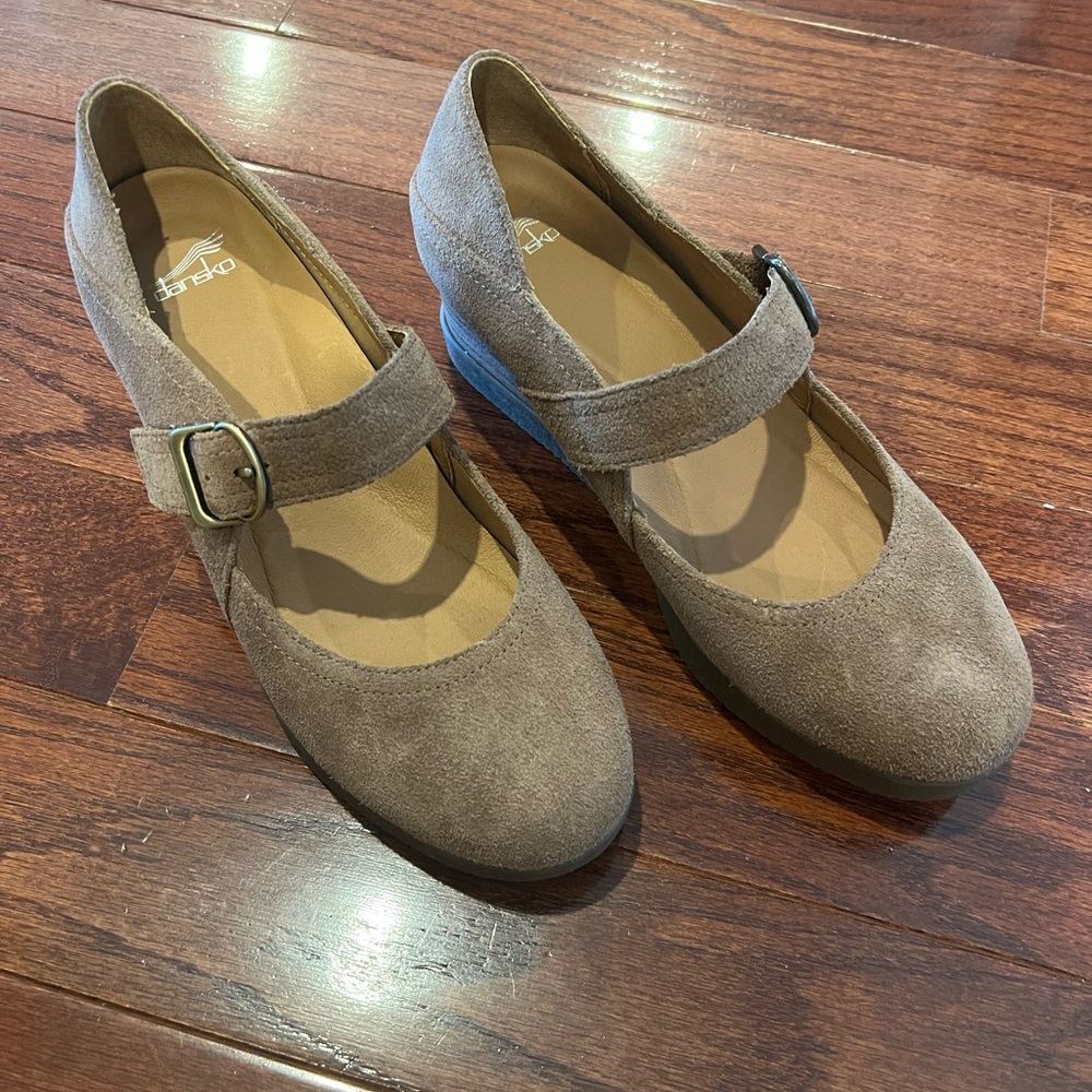 Dansko Tan Mary Jane Wedges